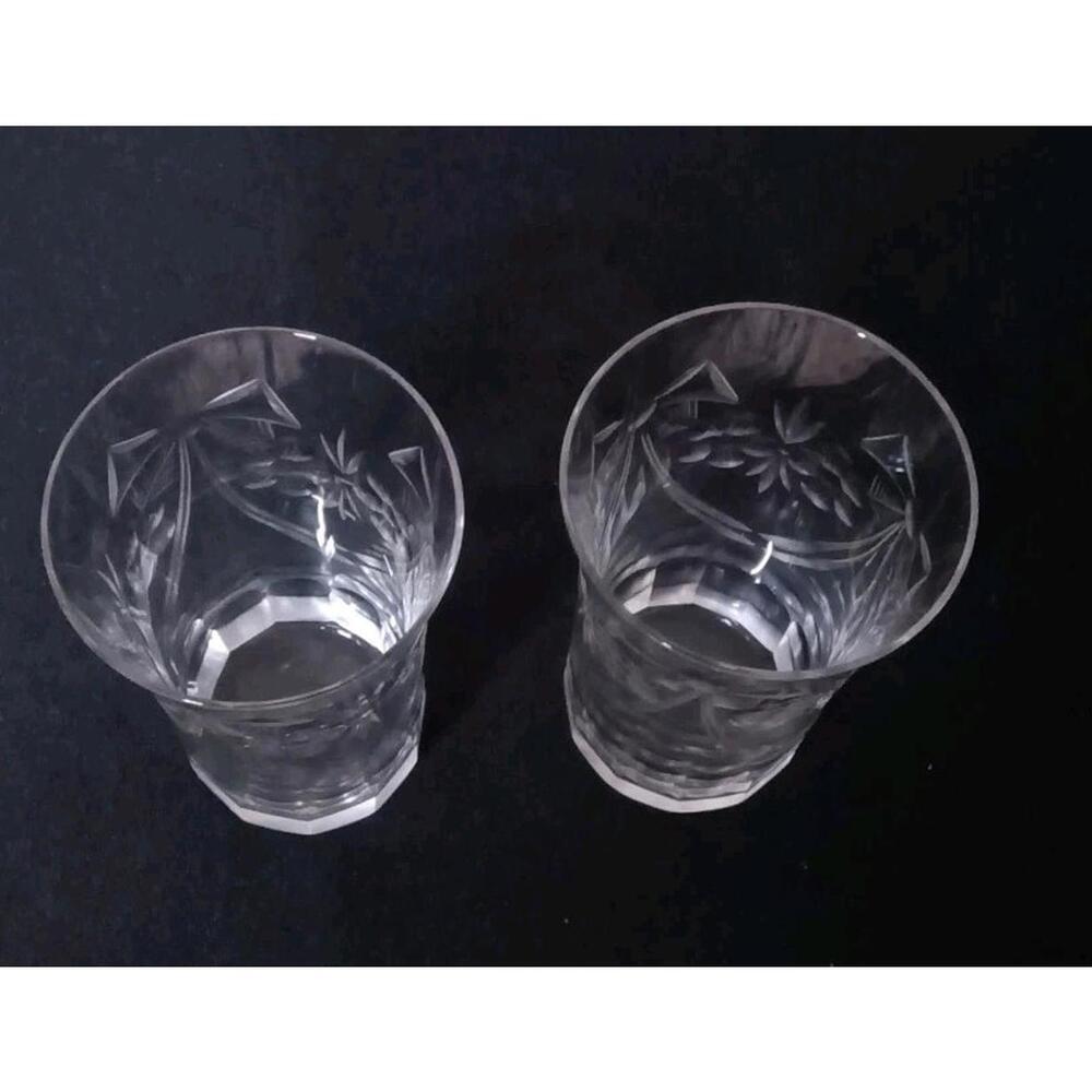 Set Of 2  NACHTMANN Crystal Andernach FLAT  Juice Glasses 6oz Paper Thin Crystal